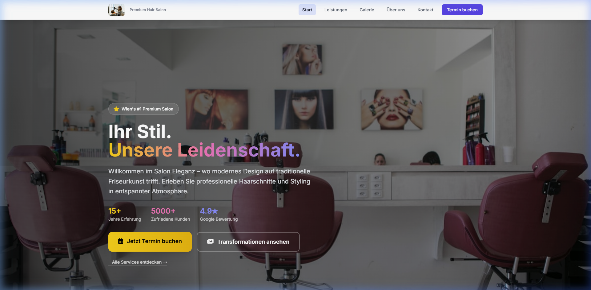 Salon Eleganz Website